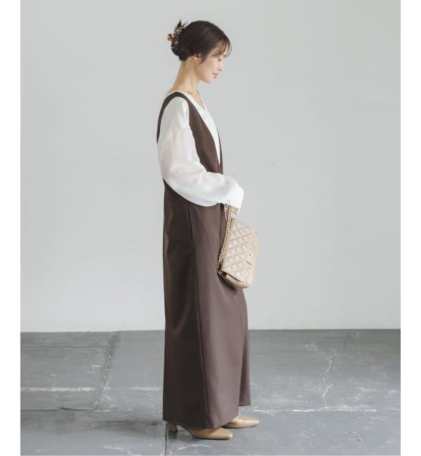 NOBLE「《WEB&一部店舗限定追加》ストレートVネックワンピース」|ワンピース|