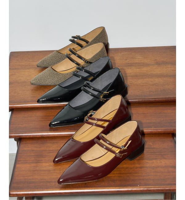 GRISE「《WEB+一部店舗限定》GRISE3cmポインテッドダブルストラップメリージェーン」|パンプス|