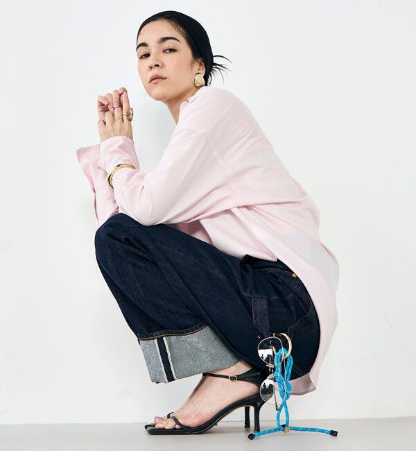 Rie Miller「【RM denim】45th limited editionﾛｰﾙｱｯﾌﾟｽﾄﾚｰﾄﾃﾞﾆﾑ(ｾﾙﾋﾞｯﾁ)」|デニム|