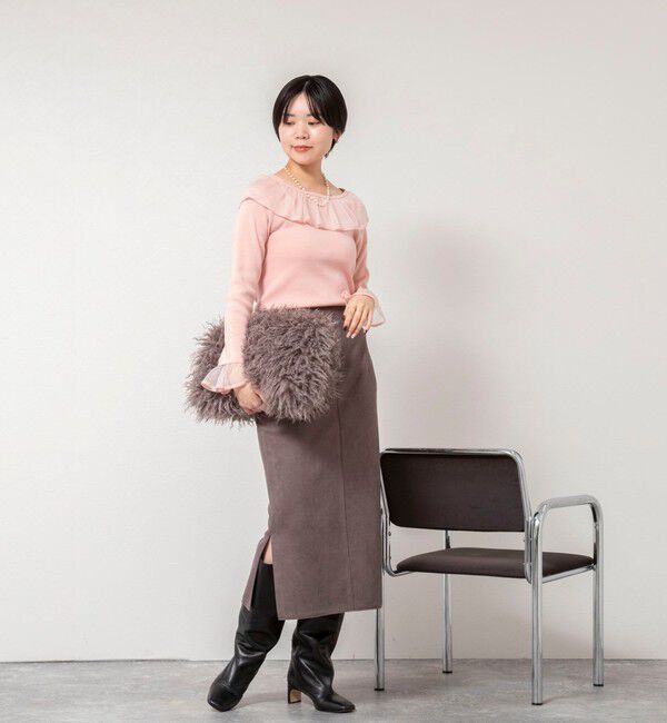 NOLLEY'S sophi「《手洗い可能》シアーフリル総針プルオーバー」|ニット・セーター|