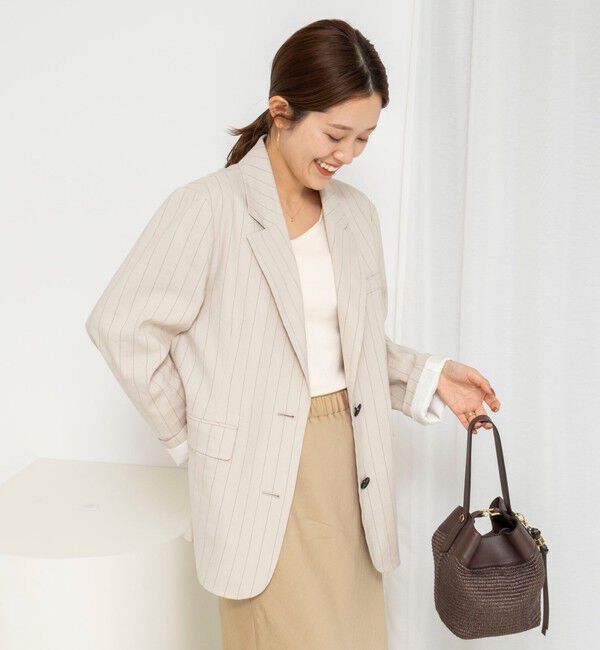NOLLEY'S「【WEB＆一部店舗限定色アイテム】ウォッシャブルストライプオーバージャケット」|テーラードジャケット|