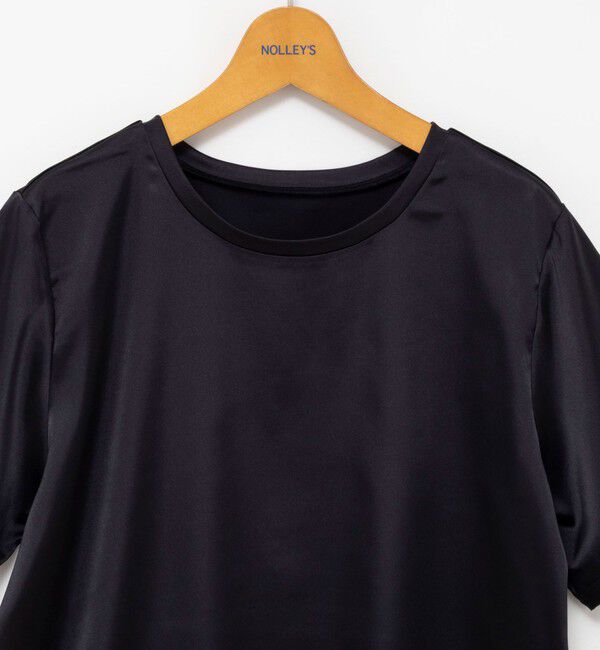 NOLLEY'S「ウォッシャブル裾レースオトナサテンＴシャツ」|シャツ・ブラウス|