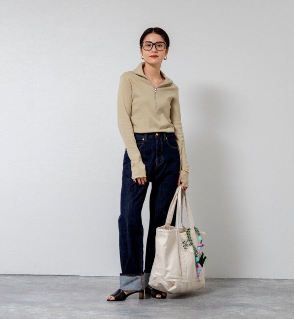 MAQWEL「【MAQWEL/マクウェル】COTTON RIBハーフジッププルオーバー」|Tシャツ・カットソー|