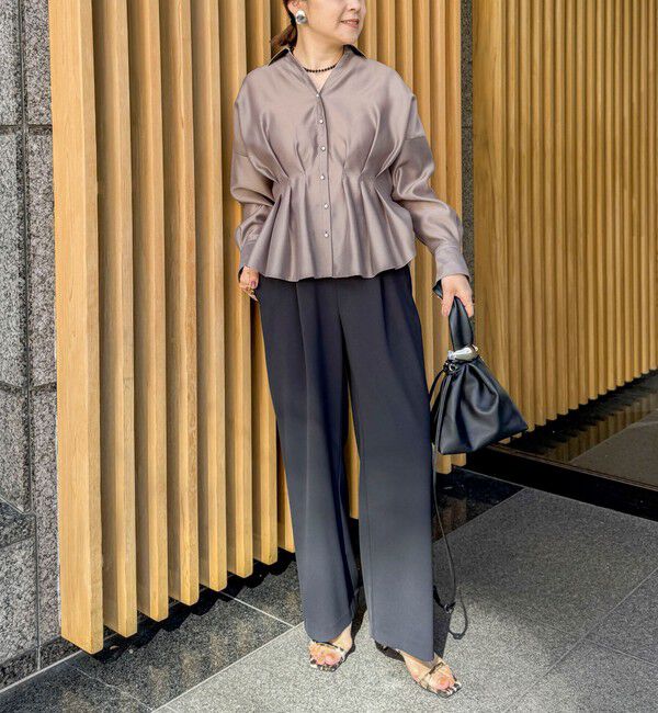 NOLLEY'S「《セットアップ対応》ウォッシャブルイージーツイルセミワイドパンツ」|その他|