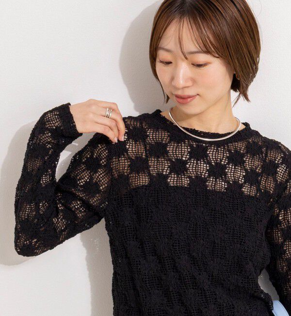 NOLLEY'S「ウォッシャブルレースロンT」|Tシャツ・カットソー|