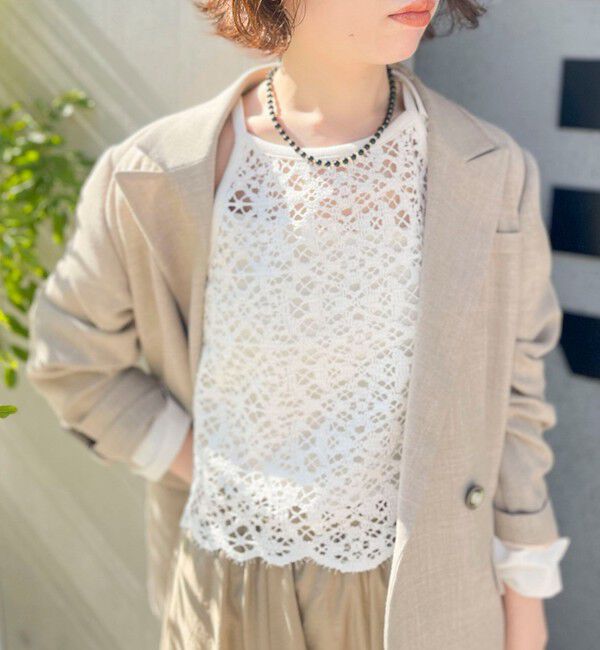 NOLLEY'S sophi「ウォッシャブルクロッシェレースアメスリタンクトップ」|シャツ・ブラウス|