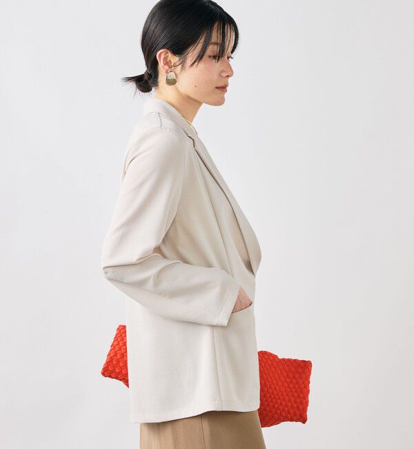 NOLLEY'S sophi「《セットアップ対応》ウォッシャブルエアリージョーゼットドレープライトジャケット」|テーラードジャケット|