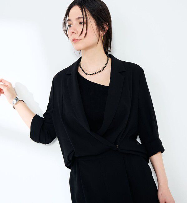 NOLLEY'S sophi「《セットアップ対応》ウォッシャブルエアリージョーゼットドレープライトジャケット」|テーラードジャケット|