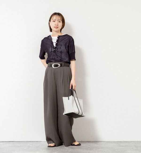 NOLLEY'S「ウォッシャブルコットンチュールバックヘンリー2WAYプルオーバー」|Tシャツ・カットソー|