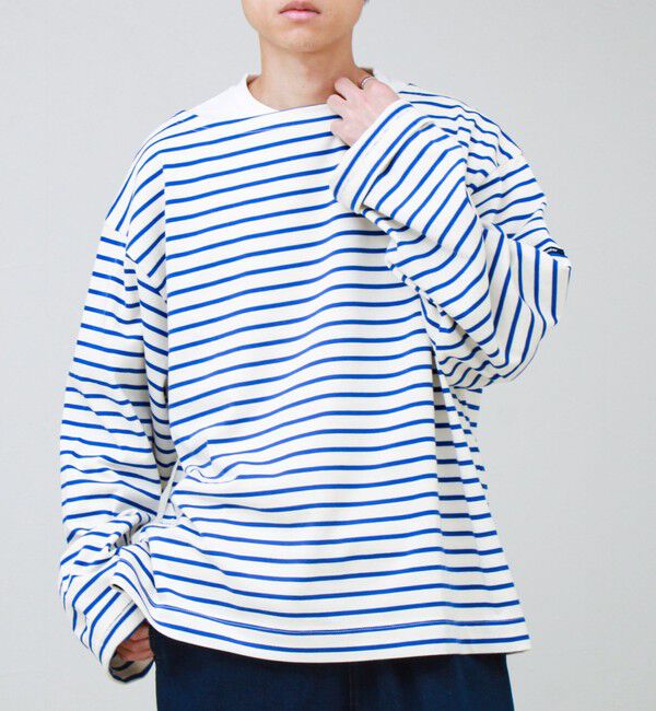 GLOSTER「【ユニセックス】ワイドバスクシャツ ボートネック ボーダー オーバーサイズ」|Tシャツ・カットソー|