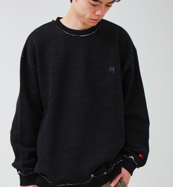 GLOSTER「【BOY BACK FANCY】裏配色フリース スウェットプルオーバー」|スウェット・ジャージ|ブラック