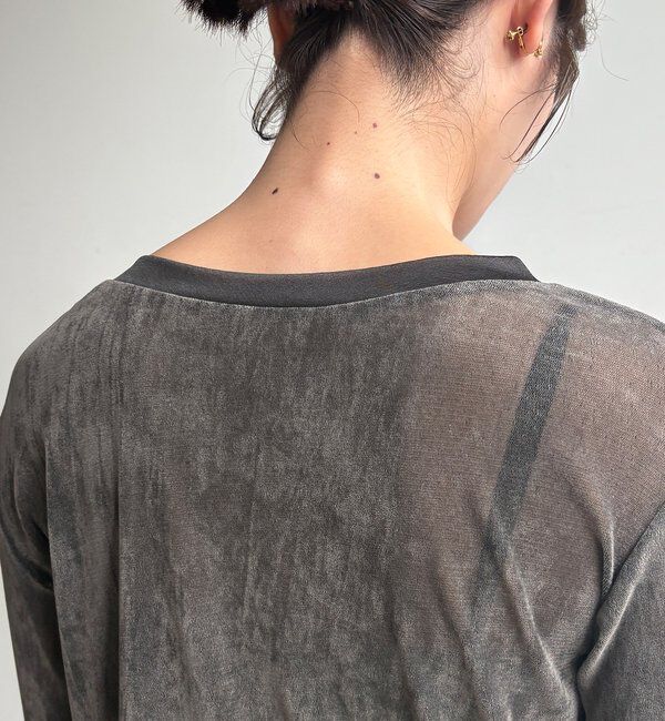  「チュールフロッキーシアー切替TEE」|Tシャツ・カットソー|