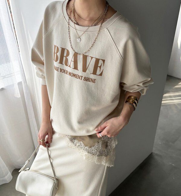  「【セット着用可能】フロッキーロゴトップス」|Tシャツ・カットソー|アイボリー