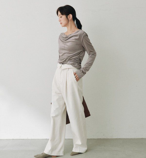  「シアーベロアドレーピーカットソー」|Tシャツ・カットソー|