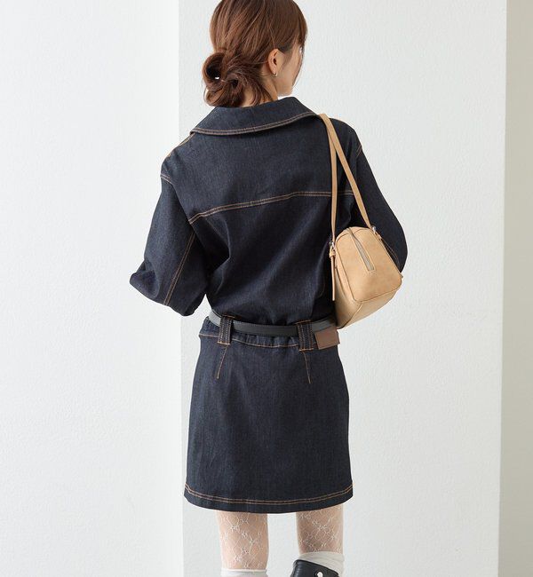  「デニムミニワンピース」|ワンピース|