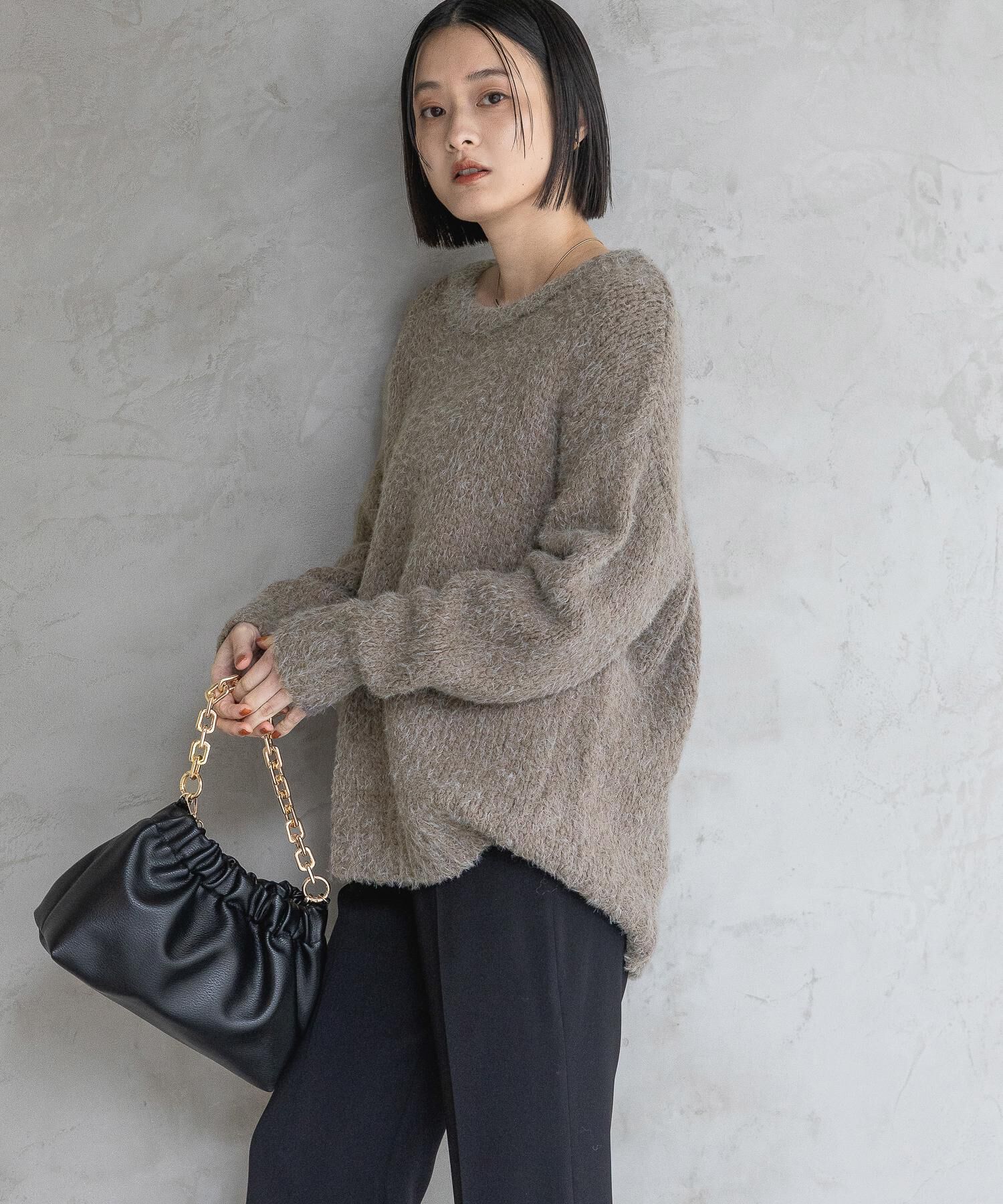 A part by 「【OUTLET】フェザールーズニットプルオーバー」|ニット・セーター|ブラウン