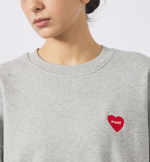 ABAHOUSE「【POLER / ポーラー】HEART LOGO EMBROIDERY CREW」|スウェット・ジャージ|