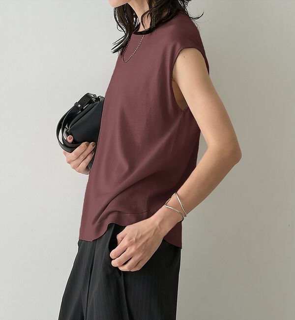 qualite「テンセルウールフレンチプルオーバー」|Tシャツ・カットソー|ワイン