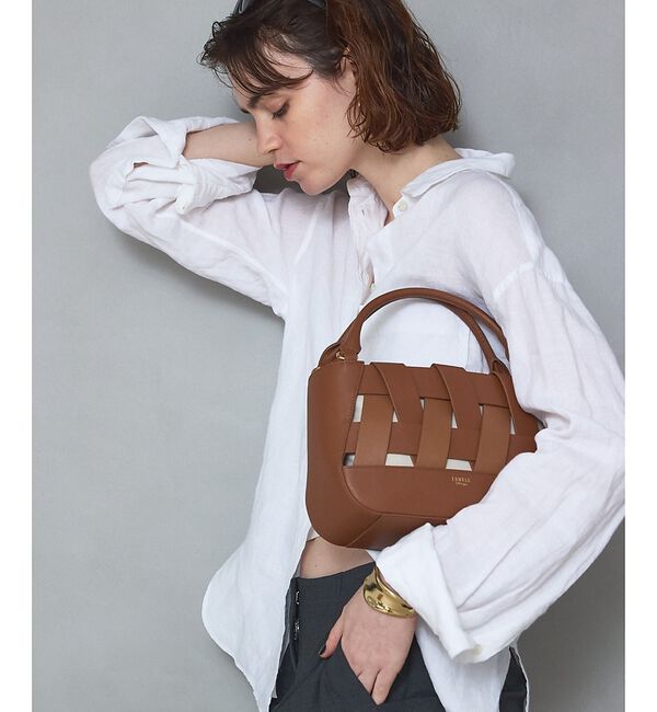 LOWELL things「Latti/レザー2WAYミニショルダーバッグ」|かごバッグ|ブラウン
