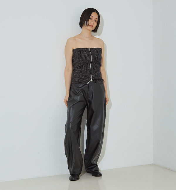 NOMINE「フェイクレザー カーブ パンツ」|その他|