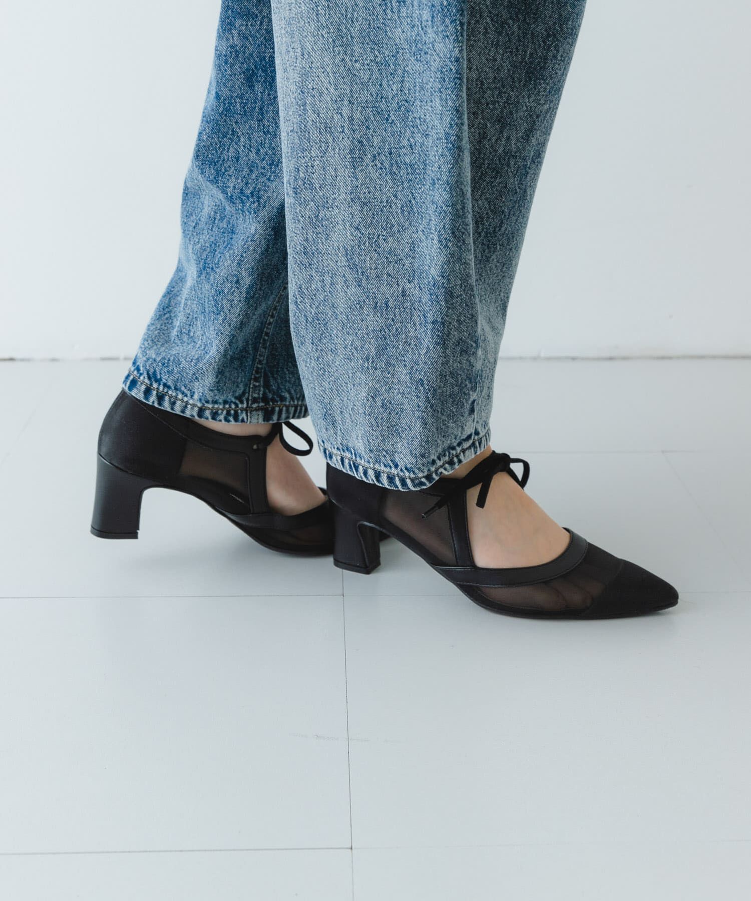 RODE SKO「『MADE IN JAPAN』チャンキーヒールリボンパンプス」|パンプス|