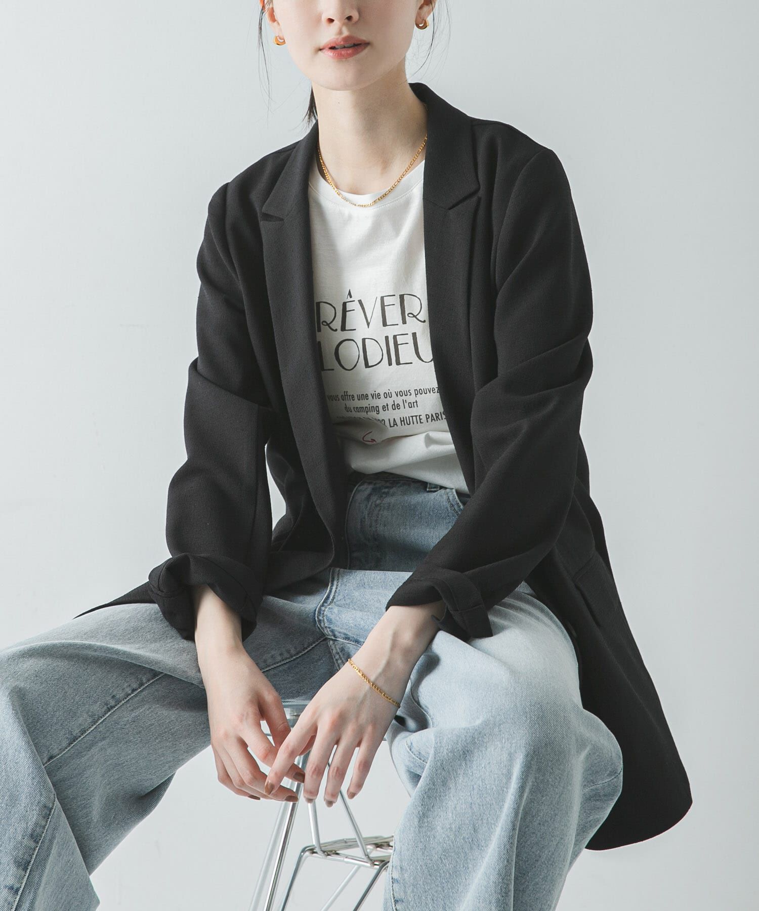 URBAN RESEARCH「ダブルブレストメッシュジャケット」|その他|ブラック