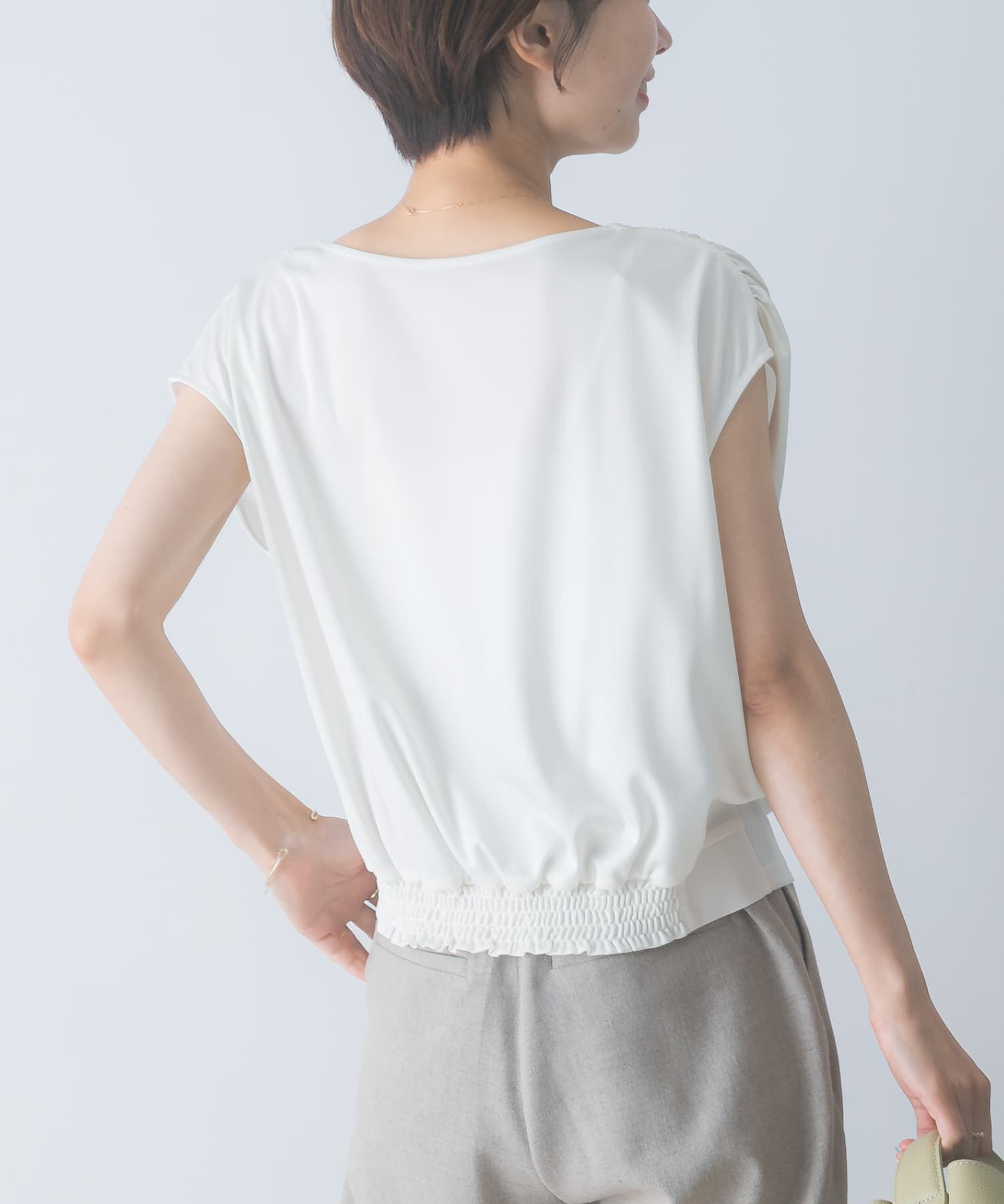 URBAN RESEARCH ROSSO「トリアセ混ドレープネックカットソー」|Tシャツ・カットソー|