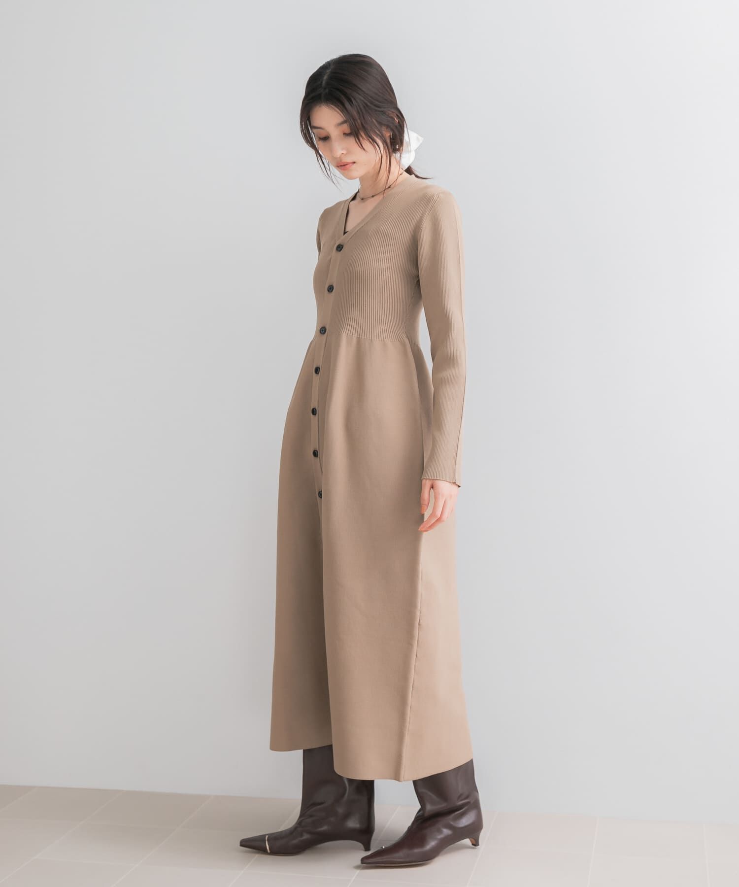 URBAN RESEARCH ROSSO「ボタンデザインフォルムニットワンピース」|ワンピース|