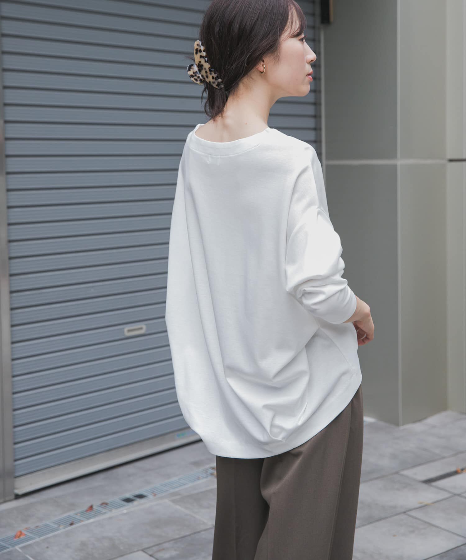 URBAN RESEARCH DOORS「コットンバックタック長袖プルオーバー 26AW」|Tシャツ・カットソー|