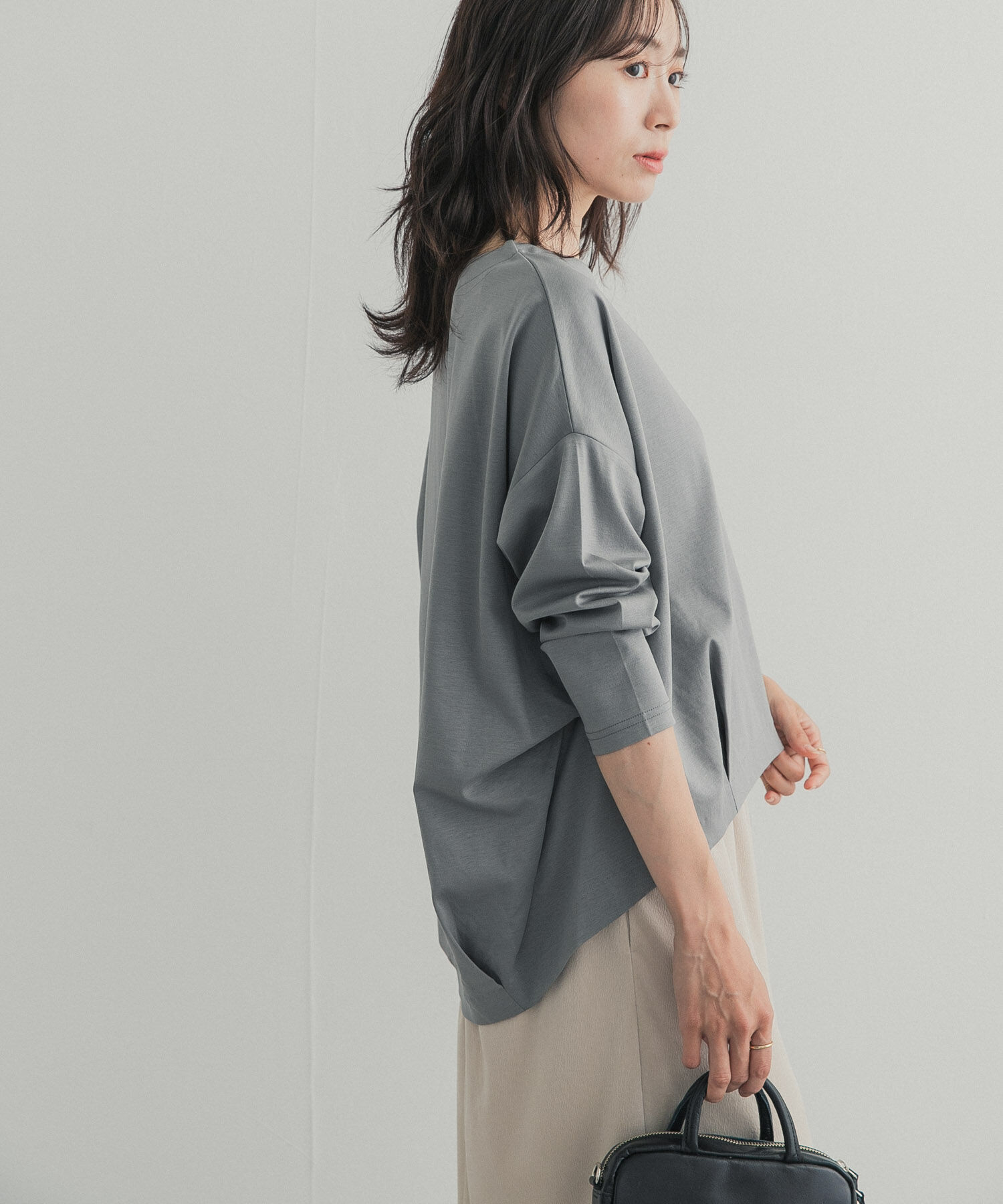 URBAN RESEARCH DOORS「コットンバックタック長袖プルオーバー 26AW」|Tシャツ・カットソー|