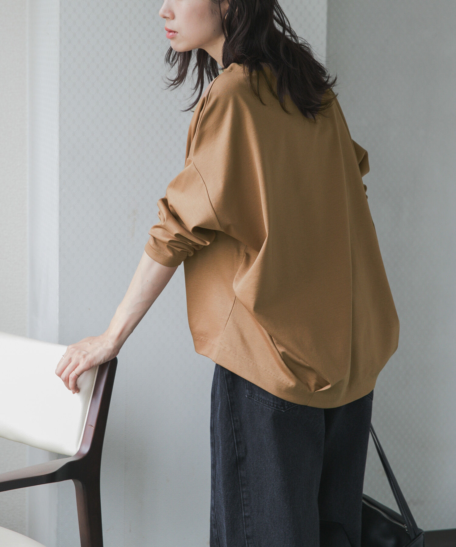 URBAN RESEARCH DOORS「コットンバックタック長袖プルオーバー 26AW」|Tシャツ・カットソー|キャメル