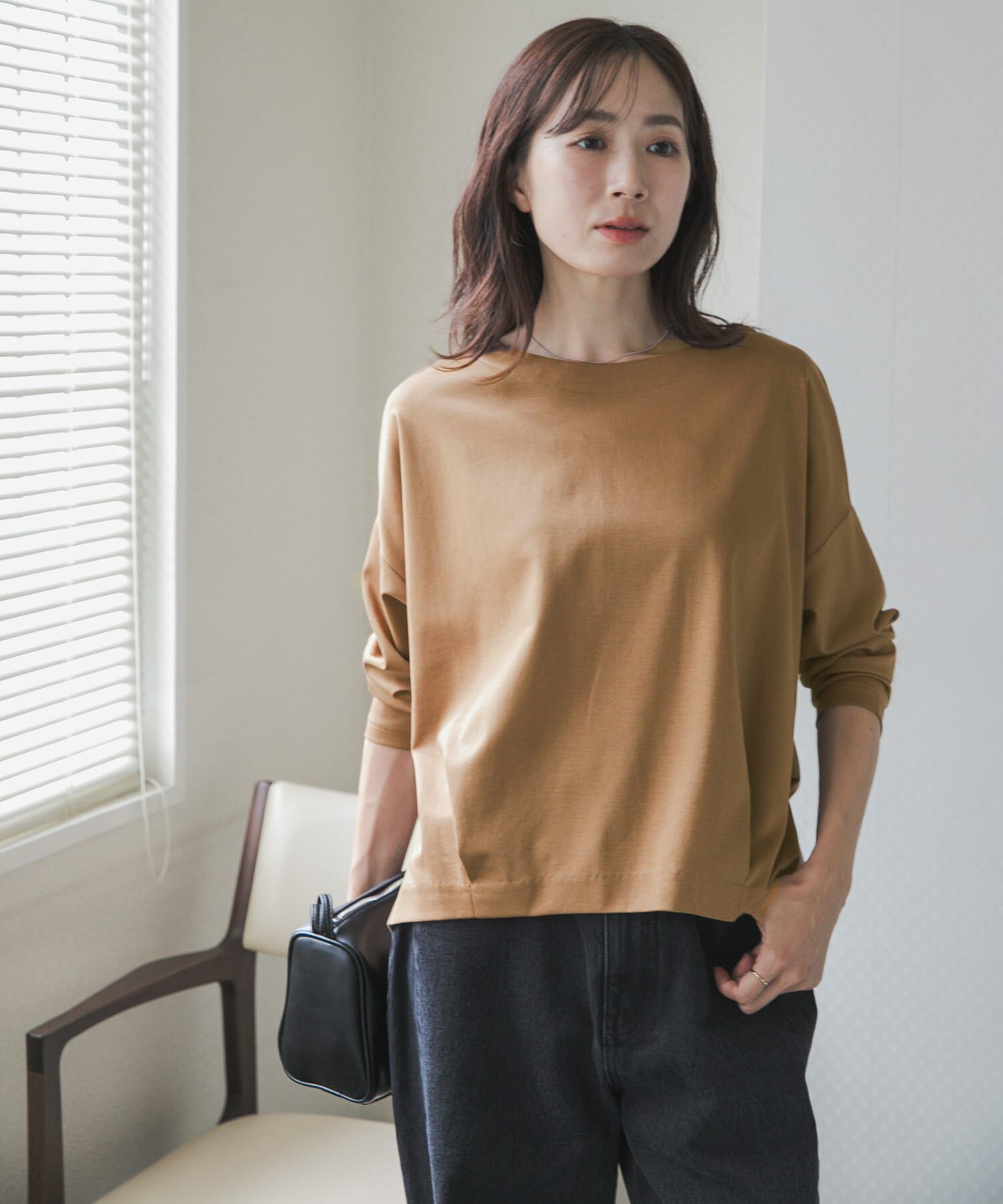 URBAN RESEARCH DOORS「コットンバックタック長袖プルオーバー 26AW」|Tシャツ・カットソー|