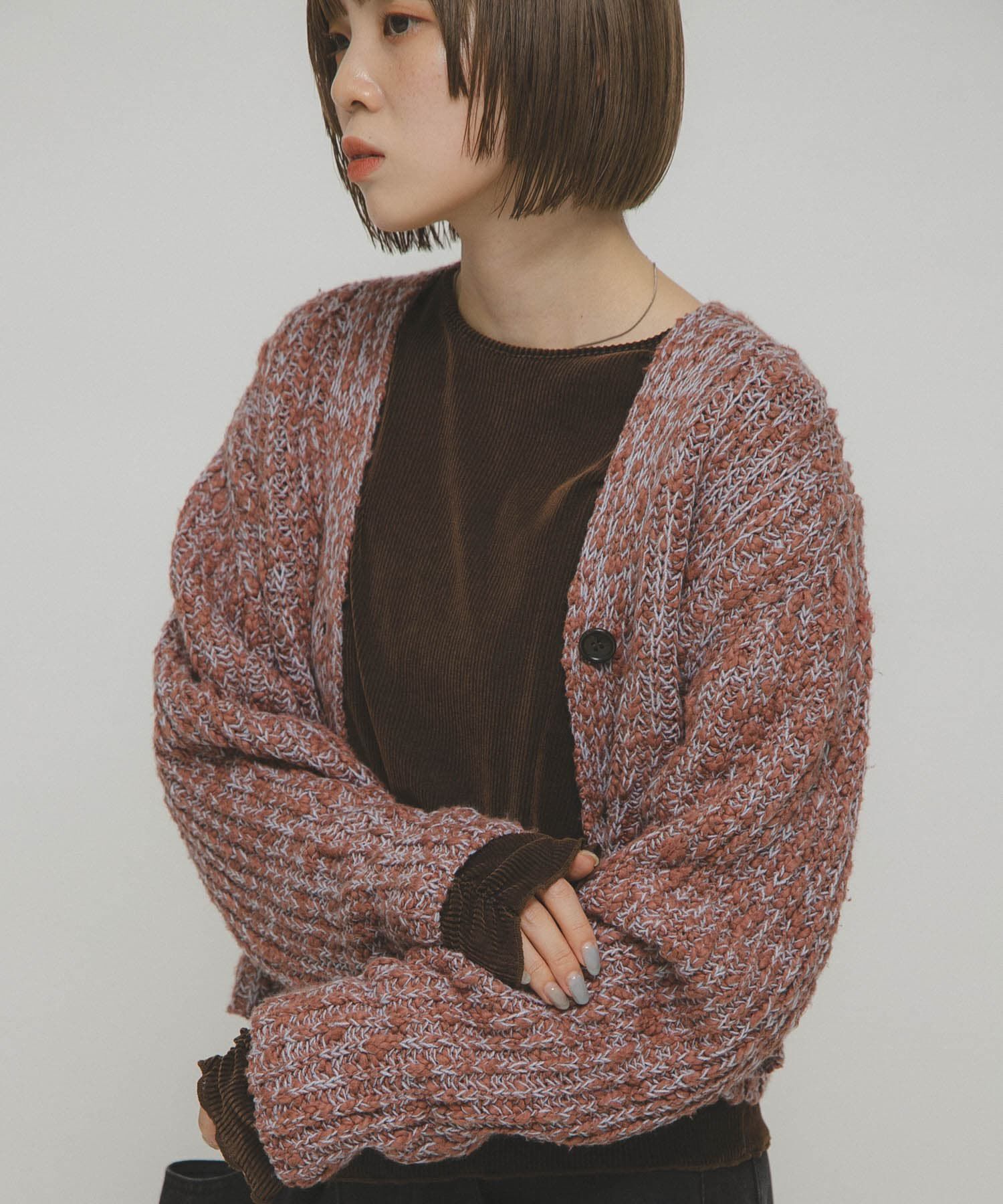  「シアーベロアシャーリングスリーブトップス」|Tシャツ・カットソー|