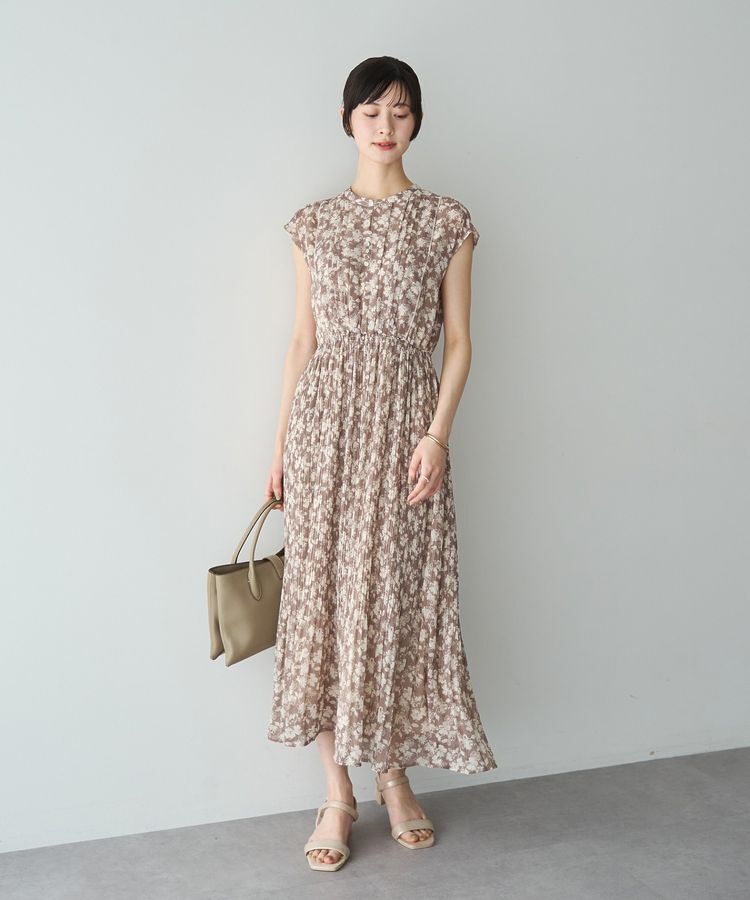 YECCA VECCA「花柄プリーツワンピース」|ワンピース|