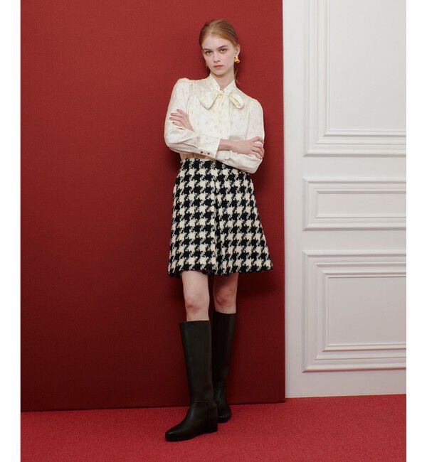 LOULOU WILLOUGHBY「【LOULOU WILLOUGHBY】ロービング千鳥タックミニスカート」|スカート|