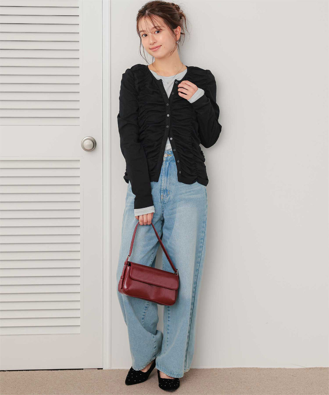 titivate「シャーリングギャザーカットソートップス」|Tシャツ・カットソー|