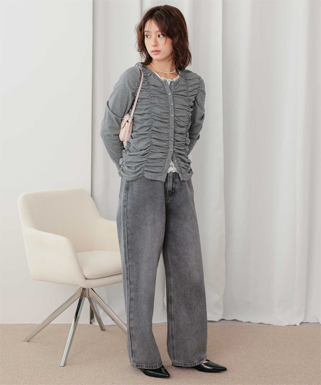 titivate「シャーリングギャザーカットソートップス」|Tシャツ・カットソー|