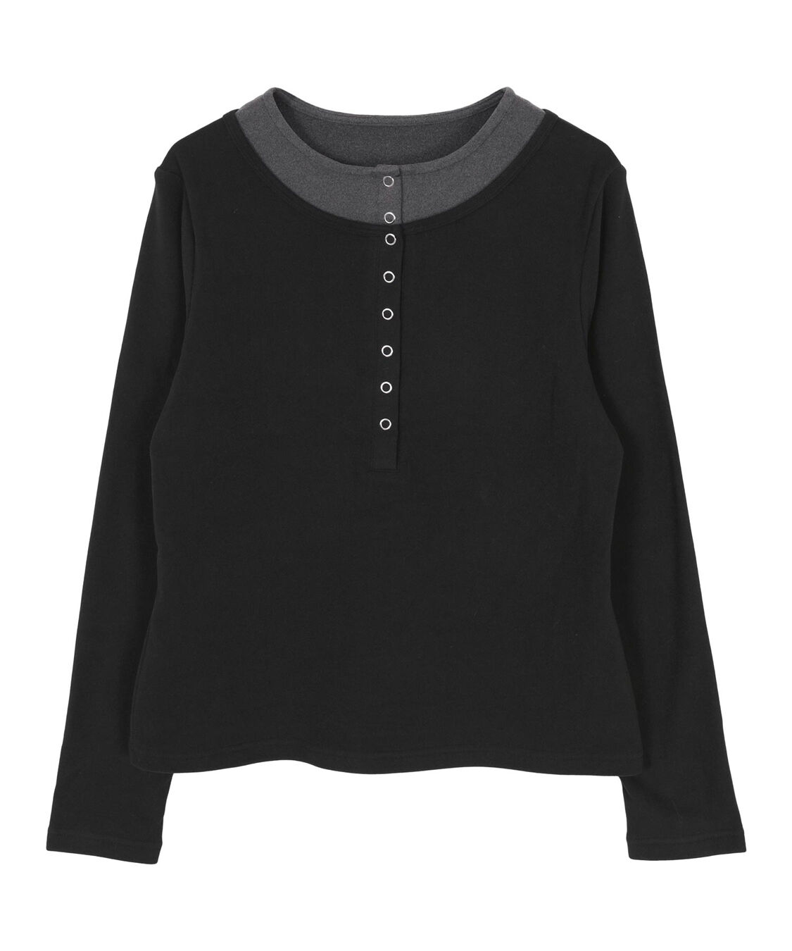 miette「レイヤード風ヘンリーネック起毛トップス」|Tシャツ・カットソー|
