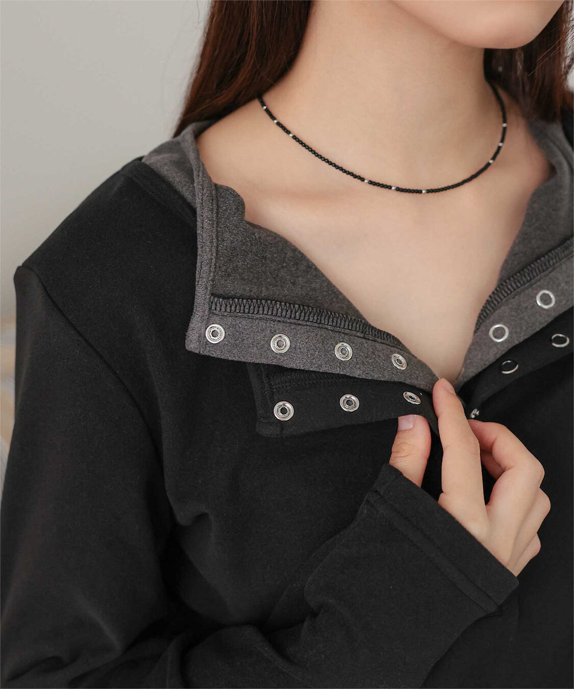 miette「レイヤード風ヘンリーネック起毛トップス」|Tシャツ・カットソー|