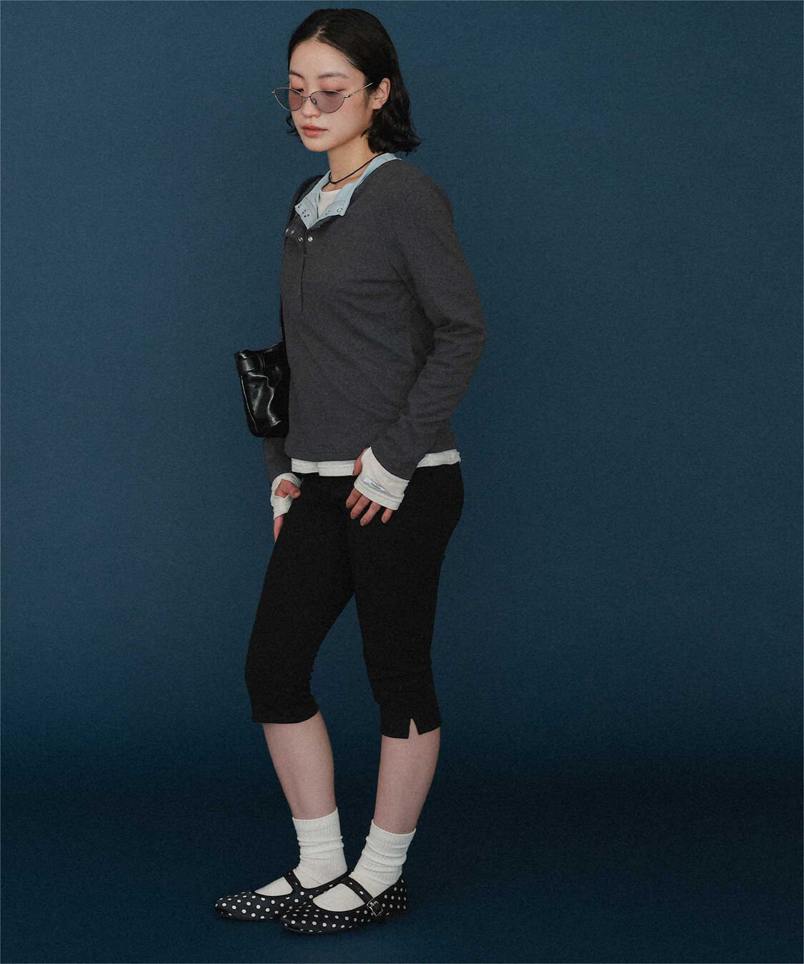 miette「レイヤード風ヘンリーネック起毛トップス」|Tシャツ・カットソー|