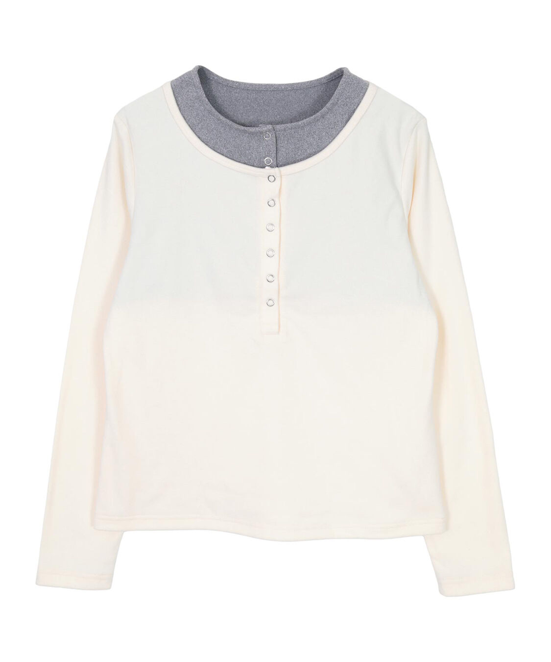 miette「レイヤード風ヘンリーネック起毛トップス」|Tシャツ・カットソー|