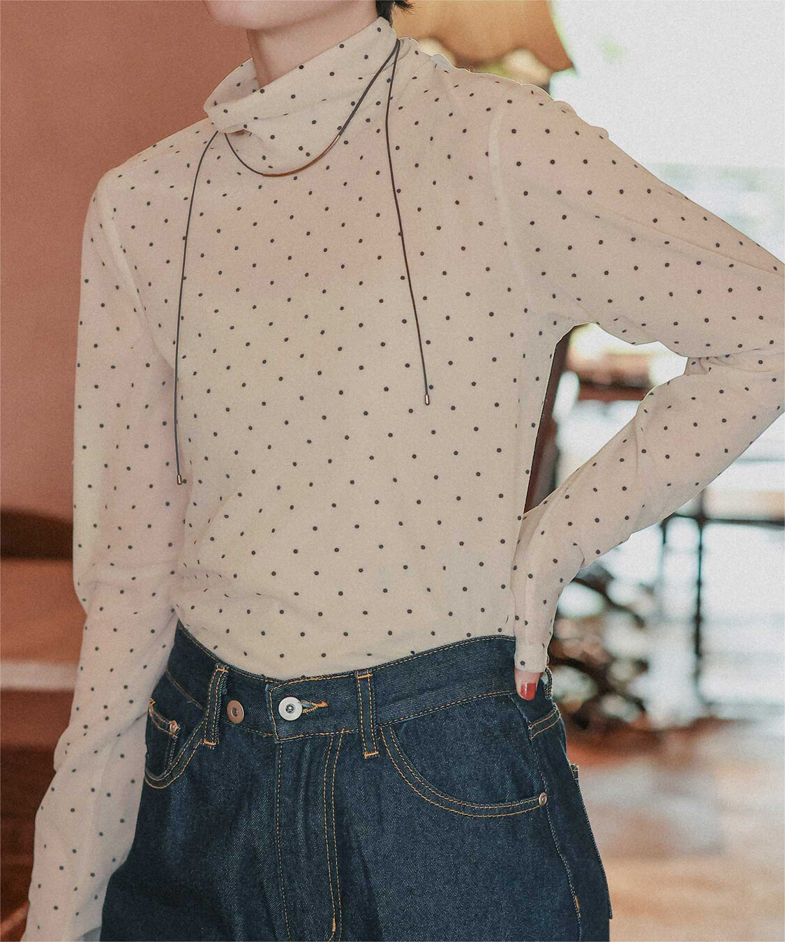 titivate「シアーベロアハイネックロングTシャツ」|Tシャツ・カットソー|