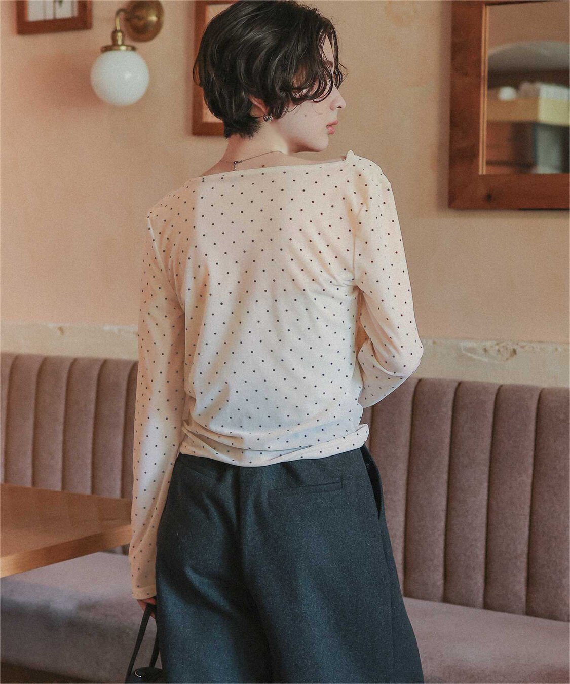titivate「シアーベロアオフショルダートップス」|Tシャツ・カットソー|
