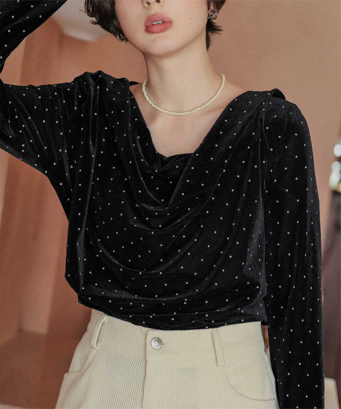 titivate「シアーベロアオフショルダートップス」|Tシャツ・カットソー|ドット2