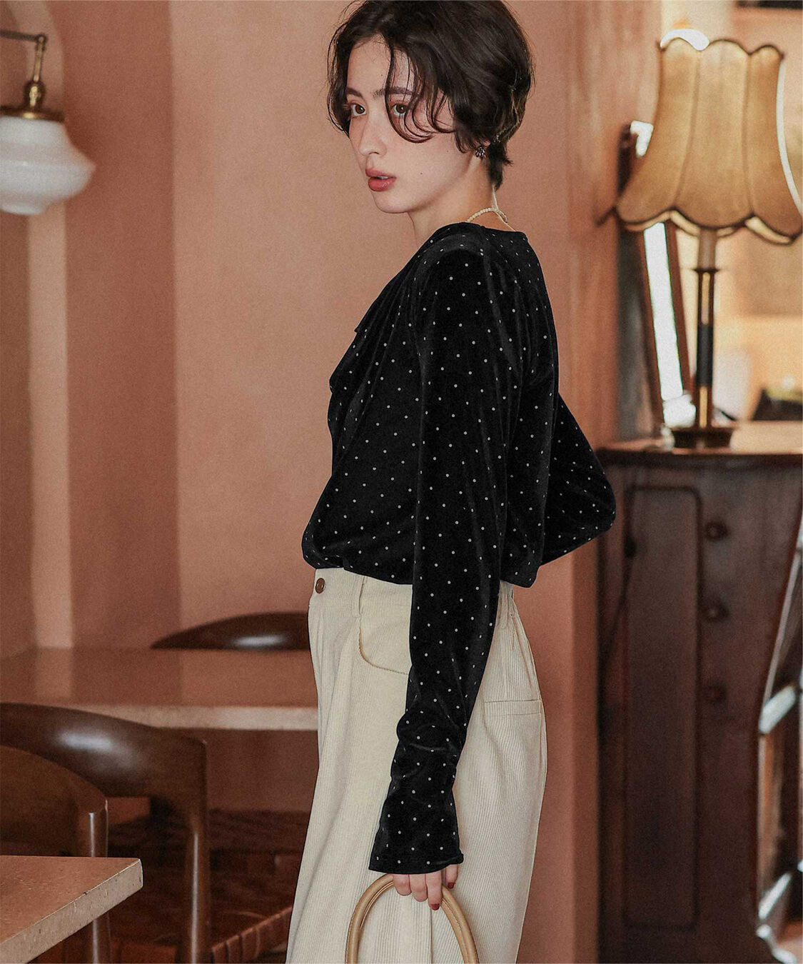 titivate「シアーベロアオフショルダートップス」|Tシャツ・カットソー|