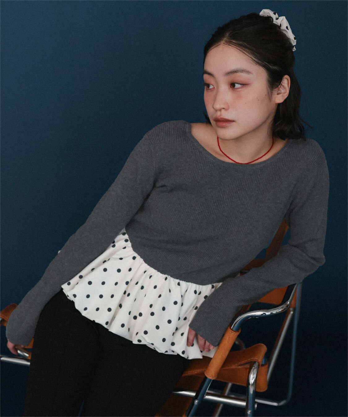 miette「シュシュセットペプラムドッキングニット」|ニット・セーター|