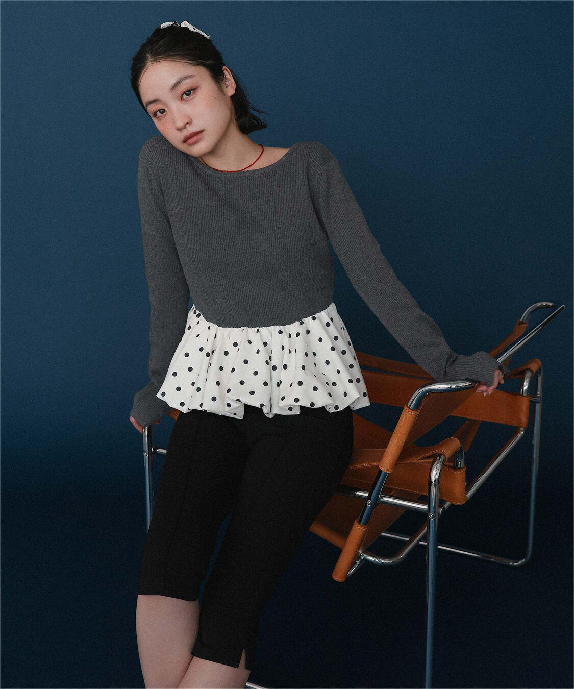 miette「シュシュセットペプラムドッキングニット」|ニット・セーター|