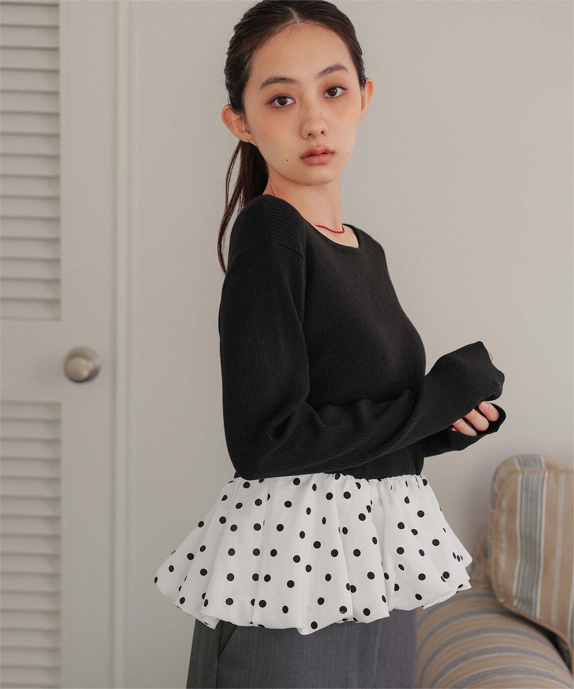 miette「シュシュセットペプラムドッキングニット」|ニット・セーター|ドット3