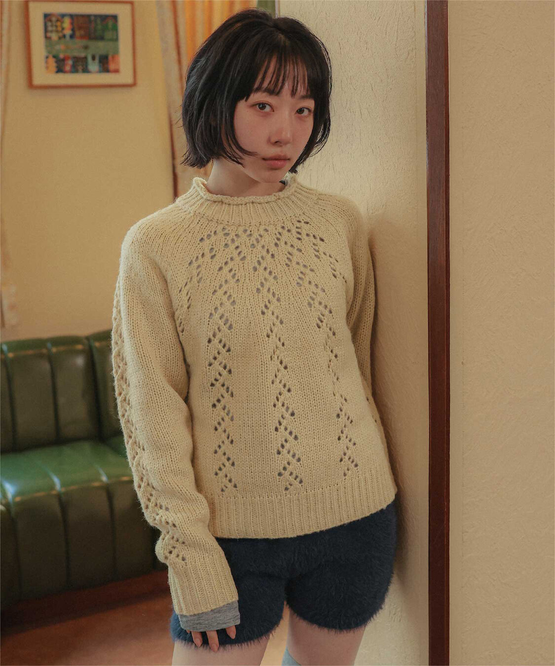 miette「アイレット編みニットプルオーバー」|ニット・セーター|