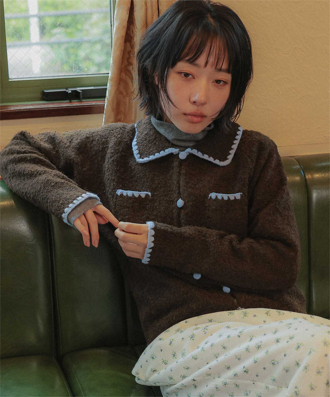 miette「配色ステッチニットカーディガン」|ニット・セーター|